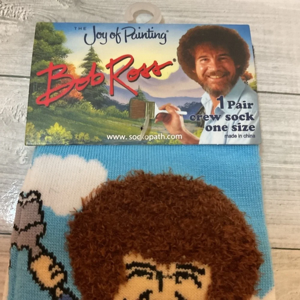 Novelty Crew Socks, Exclusive Funny Socks for Bob Ross 3D